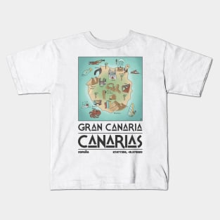 Gran Canaria Map Kids T-Shirt